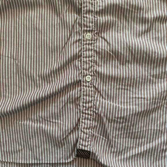 Billy Reid striped cotton button down casual long sleeve shirt Slim cut XL - Picture 4 of 5